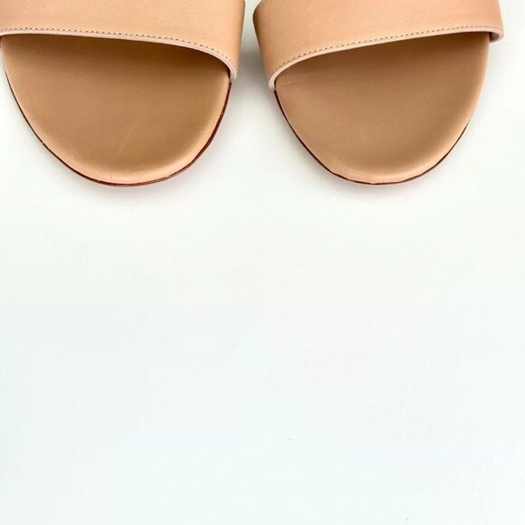 NEW CHLOE Tan Beige Two Tone Ankle Strap Block Heel Sandals Size 38 US(8) - Picture 8 of 9